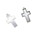 20 Pieces Lots 31.4x19x6.5MM Vintage Cross Pendant Bezel Trays, Tibetan Silver, Blanks Cameo Bezel Cabochon Settings for Jewelry Making Charms