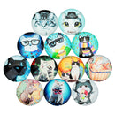 20 Pieces CAT Style CARTOON DESIGN Half Round Glass Cabochons 12mm Jewelry Making Flatback Kids Crafts Accessory