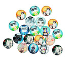 20 Pieces CAT Style CARTOON DESIGN Half Round Glass Cabochons 12mm Jewelry Making Flatback Kids Crafts Accessory