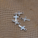 200 Piece Silver Mini Alloy Cross Shaped Charms Pendants DIY Jewelry Making Findings Accessories