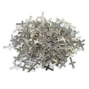 200 Piece Silver Mini Alloy Cross Shaped Charms Pendants DIY Jewelry Making Findings Accessories
