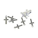 200 Piece Silver Mini Alloy Cross Shaped Charms Pendants DIY Jewelry Making Findings Accessories
