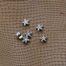 100 Pieces Zinc Metal Alloy Spacer Beads Star Tibetan Silver Color About 6mm(0.24")x3mm(0.12"|), 1mm Hole DIY Jewelry Making Necklace Bracelet Findings