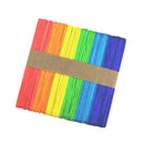 50 Pieces Mixed Colors Flat Wooden Popsicle Stick Kids Hand Crafts Art Ice Cream for Kids Children DIY Building Modelling Crafts