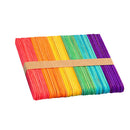 50 Pieces Mixed Colors Flat Wooden Popsicle Stick Kids Hand Crafts Art Ice Cream for Kids Children DIY Building Modelling Crafts
