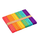 50 Pieces Mixed Colors Flat Wooden Popsicle Stick Kids Hand Crafts Art Ice Cream for Kids Children DIY Building Modelling Crafts