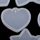 Jewelry Making Silicone Mold, Rectangle, Heart, Round, Star, Shield, Bone Shapes, for Polymer Clay, Crafting, Resin Epoxy, Pendant Earrings Necklace Making, Resin Craft Molds