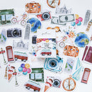 46 Pcs / lot Fashion Stamp Sticker Traveling Alone Theme Decoration Decal Seal Packaging Label DIY Diary Album Scrapbooking Envelopes Sealing Sticker Stationery
