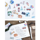46 Pcs / lot Fashion Stamp Sticker Traveling Alone Theme Decoration Decal Seal Packaging Label DIY Diary Album Scrapbooking Envelopes Sealing Sticker Stationery
