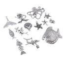 13 Pieces Zinc Alloy Plated Charms Pendants Simulated Mixed Sea Shell Starfishes Suspension Pendants Bracelet Necklace Accessories