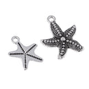 13 Pieces Zinc Alloy Plated Charms Pendants Simulated Mixed Sea Shell Starfishes Suspension Pendants Bracelet Necklace Accessories
