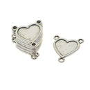 20 Pieces Tibetan Silver Heart Shaped Charms Pendants DIY Necklace Connector
