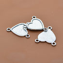 20 Pieces Tibetan Silver Heart Shaped Charms Pendants DIY Necklace Connector
