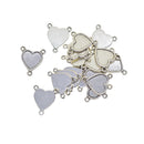 20 Pieces Tibetan Silver Heart Shaped Charms Pendants DIY Necklace Connector