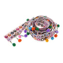 National Style Rainbow Ribbon Pom Pom Ball Fringe Tassel Lace Trim Upholstery Curtain Chair Bag Cushion Bohemia Dress Costume Sewing Edging Decorations 1 Yard x 70mm