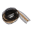 1 Yards 30mm Gold Pearl and Lace Beaded Trimming Stretch Lace Ribbon Trim Wedding Dress Costume Applique Motif DIY Craft Sewing Supplies