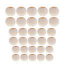 30 Pieces Large Hole BOHO Style Natural Color Wood Round Spacer Beads Bulk Lots for Jewelry Making Craft DIY Macrame Bracelet Necklace Accessories 20mm 25mm 30mm Mixed
