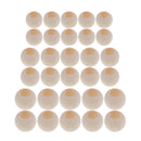 30 Pieces Large Hole BOHO Style Natural Color Wood Round Spacer Beads Bulk Lots for Jewelry Making Craft DIY Macrame Bracelet Necklace Accessories 20mm 25mm 30mm Mixed