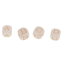 26 Pieces 10mm Unpainted Wooden Alphabet A-Z Letters Sqaure Wood Spacer Beads Wooden Beads For Baby Teething Jewelry DIY Beading Crafts Supplies