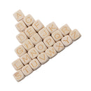 26 Pieces 12mm Plain Natural Color Square Shapes Wooden Letter Beads Wood Spacer Beads for Jewelry Making Bracelet Necklace Crafts Accessories