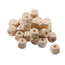 26 Pieces 12mm Plain Natural Color Square Shapes Wooden Letter Beads Wood Spacer Beads for Jewelry Making Bracelet Necklace Crafts Accessories