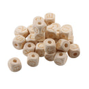 26 Pieces 12mm Plain Natural Color Square Shapes Wooden Letter Beads Wood Spacer Beads for Jewelry Making Bracelet Necklace Crafts Accessories