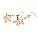 1 Pair Fashion Earrings Pentastar Glass Vintage Jewelry Earrings for Women Beautiful Star Earrings Ear Clip brincos