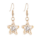 1 Pair Fashion Earrings Pentastar Glass Vintage Jewelry Earrings for Women Beautiful Star Earrings Ear Clip brincos