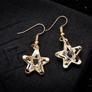 1 Pair Fashion Earrings Pentastar Glass Vintage Jewelry Earrings for Women Beautiful Star Earrings Ear Clip brincos