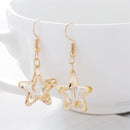 1 Pair Fashion Earrings Pentastar Glass Vintage Jewelry Earrings for Women Beautiful Star Earrings Ear Clip brincos