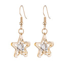 1 Pair Fashion Earrings Pentastar Glass Vintage Jewelry Earrings for Women Beautiful Star Earrings Ear Clip brincos