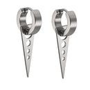 1 Pair Round Earrings Circle Round Earrings For Men Women Stainless Triangle Charm Pendants Earrings Punk Rock Styles Earrings