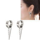 1 Pair Round Earrings Circle Round Earrings For Men Women Stainless Triangle Charm Pendants Earrings Punk Rock Styles Earrings
