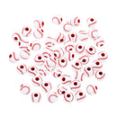 50 Piece Baseball Round Acrylic Loose Spacer Large Hole Beads Accessories Findings for Jewelry Making Crafts 12mm