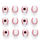 50 Piece Baseball Round Acrylic Loose Spacer Large Hole Beads Accessories Findings for Jewelry Making Crafts 12mm