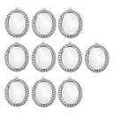 10 Pieces 13x18mm Vintage Oval Pendant Bezel Trays, Silver Tone, Blanks Cameo Bezel Cabochon Settings for Jewelry Making Charms