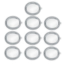 10 Pieces 13x18mm Vintage Oval Pendant Bezel Trays, Silver Tone, Blanks Cameo Bezel Cabochon Settings for Jewelry Making Charms