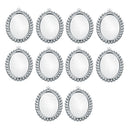 10 Pieces 13x18mm Vintage Oval Pendant Bezel Trays, Silver Tone, Blanks Cameo Bezel Cabochon Settings for Jewelry Making Charms