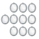 10 Pieces 13x18mm Vintage Oval Pendant Bezel Trays, Silver Tone, Blanks Cameo Bezel Cabochon Settings for Jewelry Making Charms