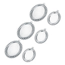 10 Pieces 13x18mm Vintage Oval Pendant Bezel Trays, Silver Tone, Blanks Cameo Bezel Cabochon Settings for Jewelry Making Charms