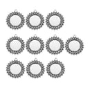 10 Pieces 20mm Vintage Round Pendant Bezel Trays, Silver Tone, Blanks Cameo Bezel Cabochon Settings for Jewelry Making Charms