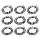 10 Pieces 20mm Vintage Round Pendant Bezel Trays, Silver Tone, Blanks Cameo Bezel Cabochon Settings for Jewelry Making Charms
