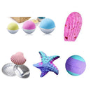 DIY Bath Bombs Molds Set with 12 Pieces Metal Bath Bombs Mould, 200 Pieces Shrink Wrap Bags, 1 Piece Mini Heat Sealer for Crafting Your Own Fizzies