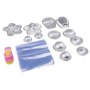 DIY Bath Bombs Molds Set with 12 Pieces Metal Bath Bombs Mould, 200 Pieces Shrink Wrap Bags, 1 Piece Mini Heat Sealer for Crafting Your Own Fizzies