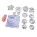 DIY Bath Bombs Molds Set with 12 Pieces Metal Bath Bombs Mould, 200 Pieces Shrink Wrap Bags, 1 Piece Mini Heat Sealer for Crafting Your Own Fizzies