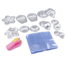 7 Set Aluminum Bath Bombs Mold including Starfish/ Shell /Half Round Mould Bath Bombs Molds / Shrink Bags/ Capper /Bath Toys for Homemade Bath Bombs DIY Craft