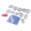 7 Set Aluminum Bath Bombs Mold including Starfish/ Shell /Half Round Mould Bath Bombs Molds / Shrink Bags/ Capper /Bath Toys for Homemade Bath Bombs DIY Craft