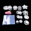 7 Set Aluminum Bath Bombs Mold including Starfish/ Shell /Half Round Mould Bath Bombs Molds / Shrink Bags/ Capper /Bath Toys for Homemade Bath Bombs DIY Craft