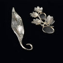 6 Piece Gold Alloy Leaves Buttons Wedding Jewelry Making Findings for DIY Bridal Hair Accessories