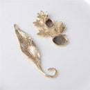 6 Piece Gold Alloy Leaves Buttons Wedding Jewelry Making Findings for DIY Bridal Hair Accessories